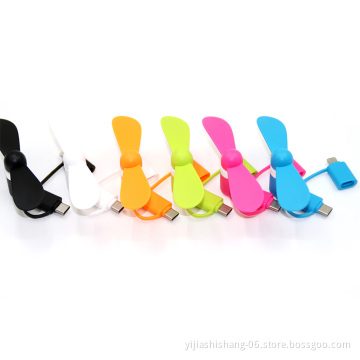 Hot Mini USB Fan 3 in 1 USB Gadget Portable For Android OTG Micro Type-c For iPhone 5 6S 7 Plus 8 X XS Electronic Smart Gadgets